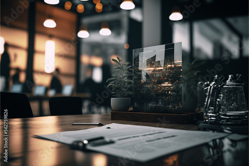 Wallpaper Mural Corporate company background with minimal architecture, ultra realistic. generative AI Torontodigital.ca