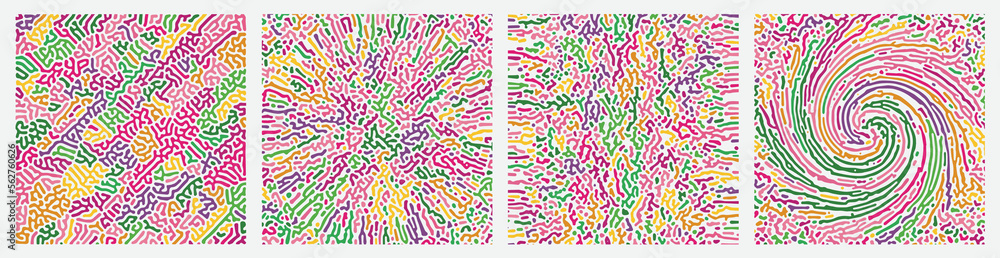 Abstract pattern multicolour reaction biology diffusion turing on white background. Vector illustration. Abstract pattern multicolour reaction biology diffusion turing on white background. Vector illustration.