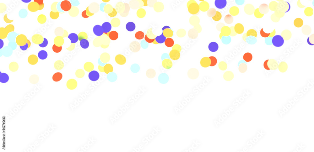 Sunburst and colorful confetti background frame illustration - in 3d png
