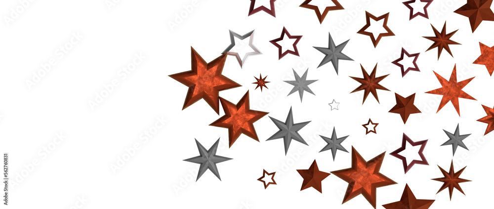 golden stars - in red