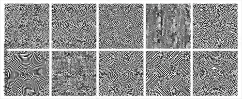 Biology diffusion turing abstract pattern in 10 variant styles could be applied for any purpose. Vector illustration.  