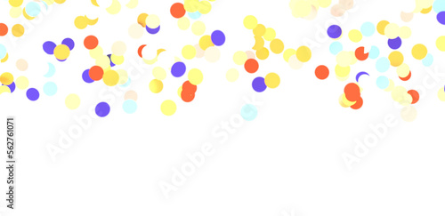 Fototapeta Naklejka Na Ścianę i Meble -  Multicolored paper confetti on transparent background. Realistic confetti flying. Colorful scattered items to holiday decorations. - in 3d png