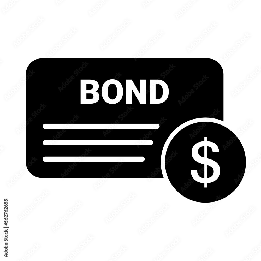 Bond and dollar coin silhouette icon. Government and corporate debt. Vector. Bond and dollar coin silhouette icon. Government and corporate debt. Vector.
