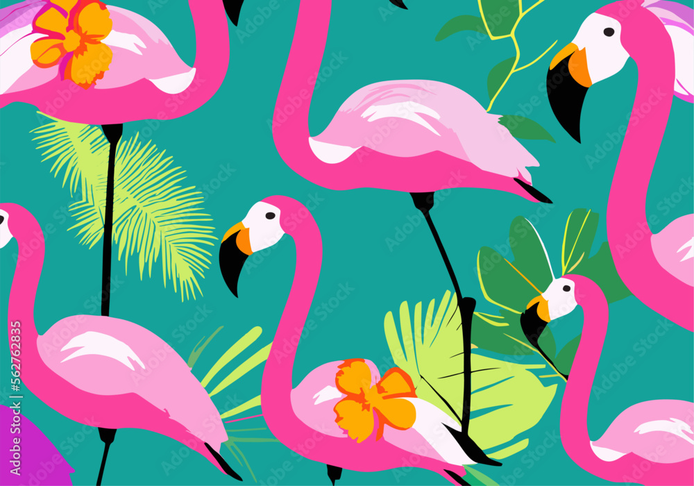 Obraz premium set of flamingos