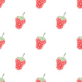 Seamless strawberry pattern. Doodle vector background with strawberry icons