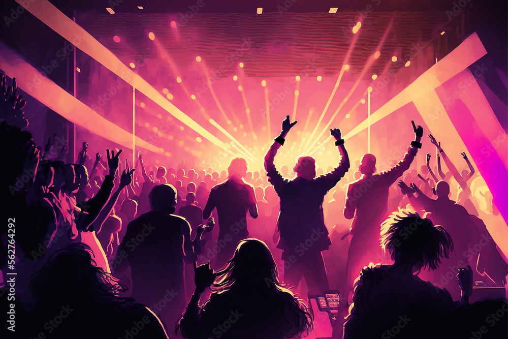 DJ set in the disco club - AI generative technology DJ set in the disco club - AI generative technology