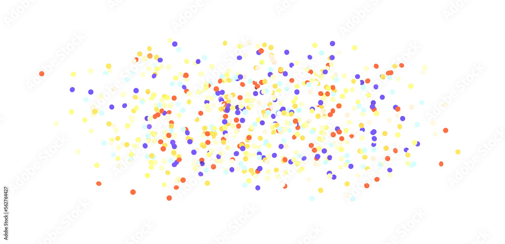 Multicolored paper confetti on transparent background. Realistic confetti flying. Colorful scattered items to holiday decorations.