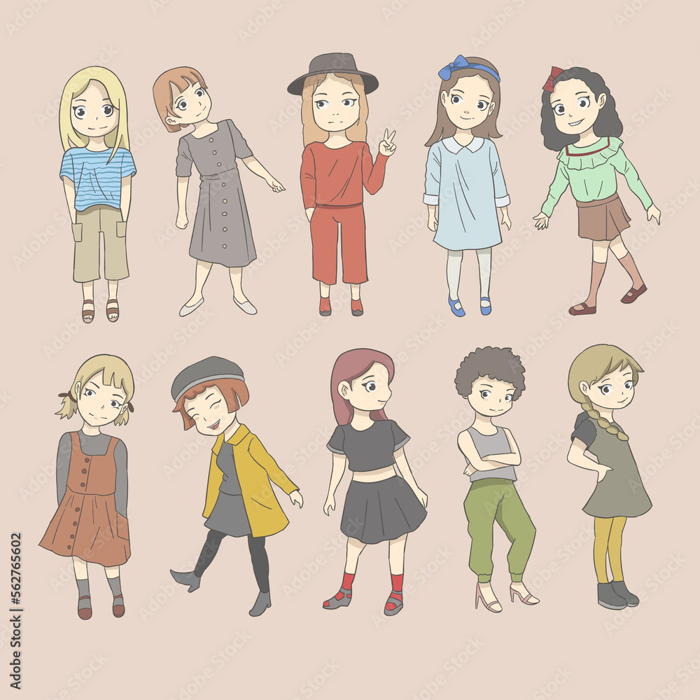Illustration Character Girl Cute Design Vector Illustration Character Girl Cute Design Vector