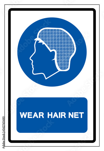 Wear Hair Net Symbol Sign, Vector Illustration, Isolate On White Background Label. EPS10