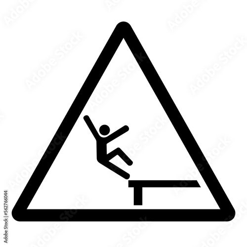 Warning Fall From Heights Symbol Sign ,Vector Illustration, Isolate On White Background Label. EPS10