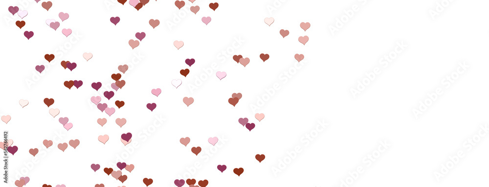 realistic isolated heart confetti on the transparent background for decoration and covering. Concept of Happy Valentine's Day,