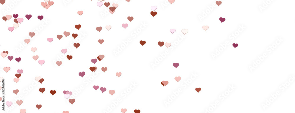 realistic isolated heart confetti on the transparent background for decoration and covering.