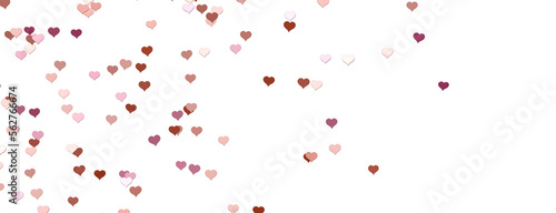 realistic isolated heart confetti on the transparent background for decoration and covering.