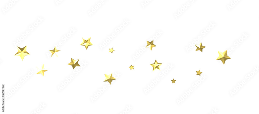 Obraz premium Banner with golden decoration. Festive border with falling glitter dust and stars.