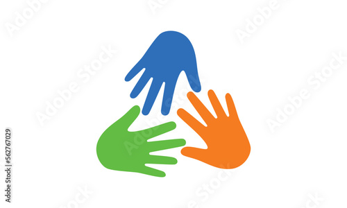 Hands, family, team, group, logo