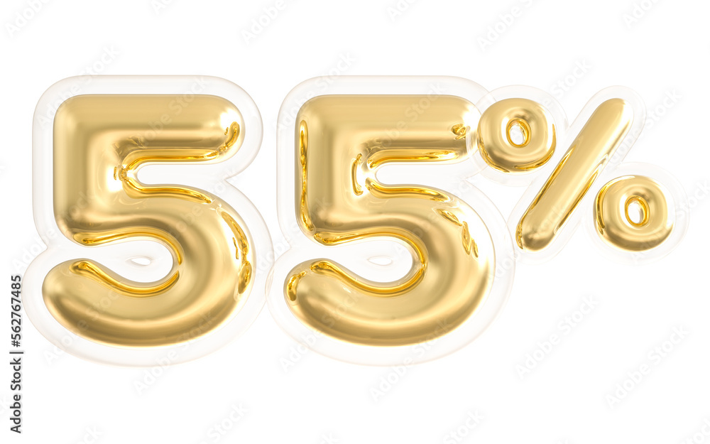 Discount 55 Percent 3D Gold Number Sale With Generative AI Discount 55 Percent 3D Gold Number Sale With Generative AI