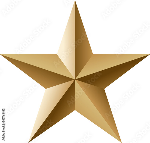 Golden metallic star symbol