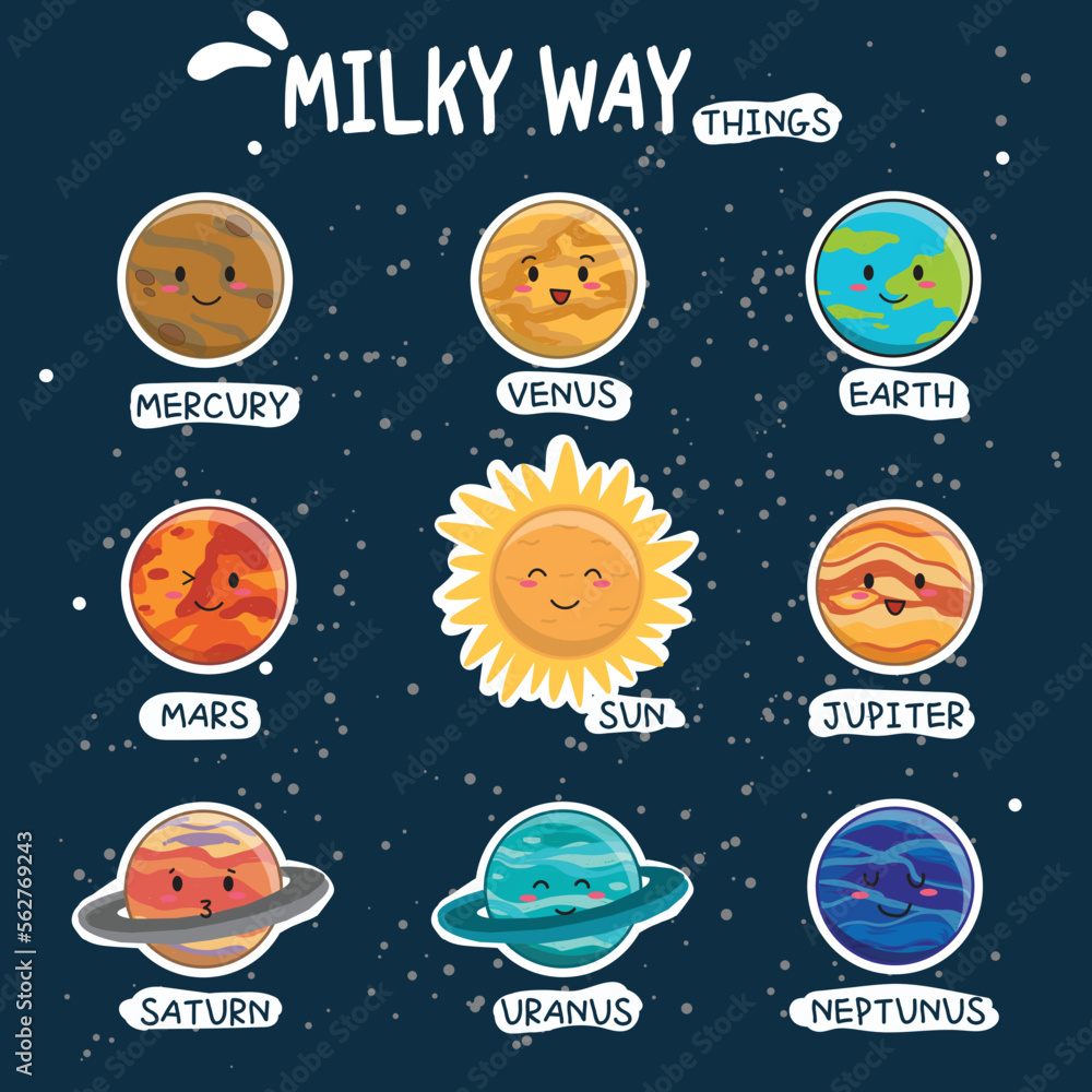 Fototapeta premium Milkyway Things in Flat Design
