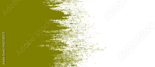 Olive green brush stroke background. Ink splash on backdrop. Brush background for wallpaper, paint splatter template, dirt banner, watercolor design, dirty texture. Trendy brush background, vector