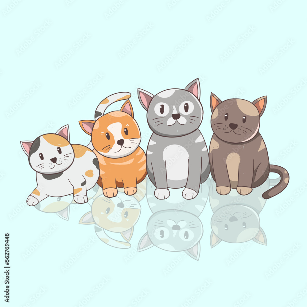 Cat Illustration Design Cute Vector Cat Illustration Design Cute Vector