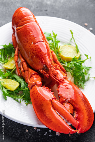 lobster seafood ready to eat expensive product healthy meal food snack on the table copy space food background rustic top view