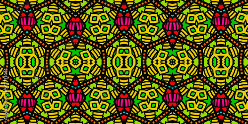 Colorful  textured and seamless African pattern  illustration 