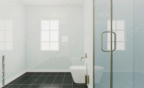 Wallpaper Mural Modern bathroom including bath and sink. 3D rendering. Torontodigital.ca