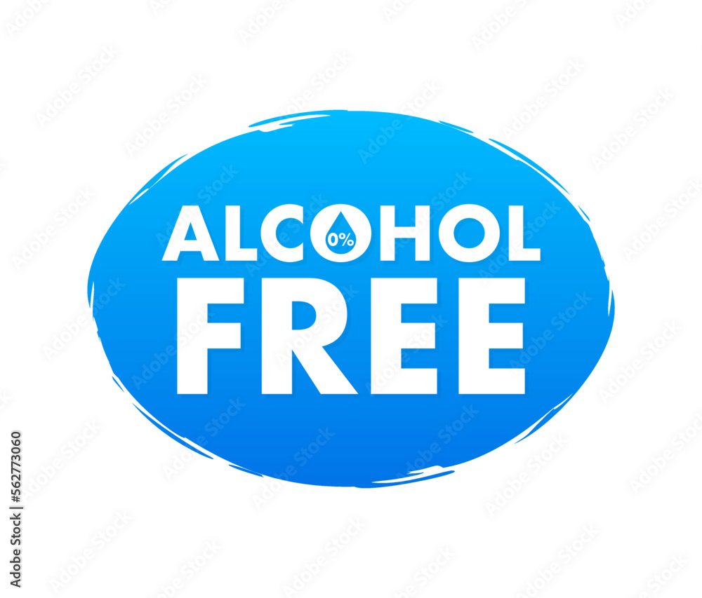 Alcohol free icon symbol on white background. Vector stock illustration. Alcohol free icon symbol on white background. Vector stock illustration.