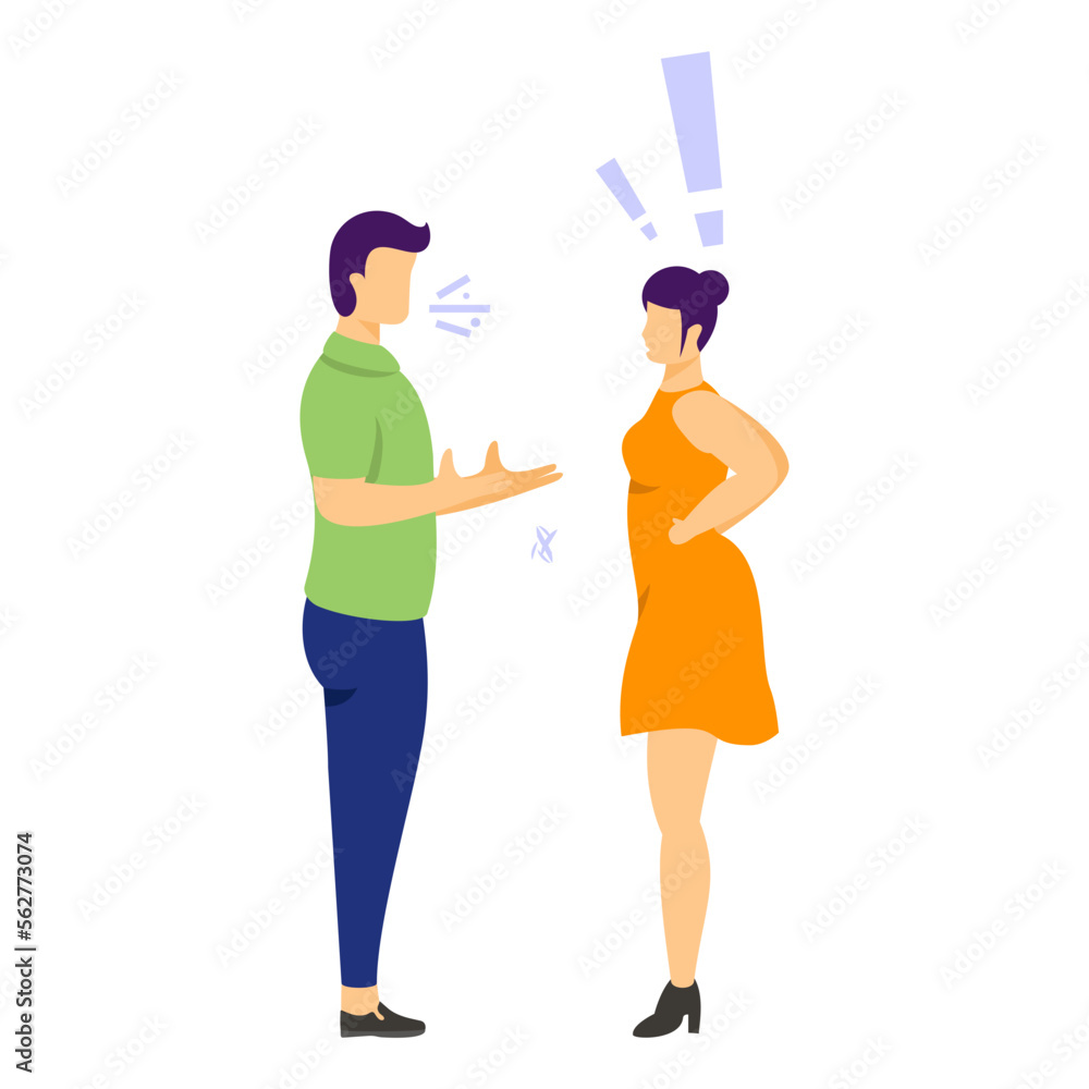 friends arguing yelling at each other concept, couple having conflict vector color icon design, Mood and feeling symbol, Emotional Characters sign, Social issues scene stock illustration friends arguing yelling at each other concept, couple having conflict vector color icon design, Mood and feeling symbol, Emotional Characters sign, Social issues scene stock illustration