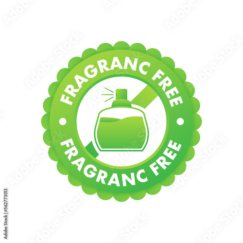 Fragrance free sign, label. No Perfume Cosmetic. Vector stock illustration