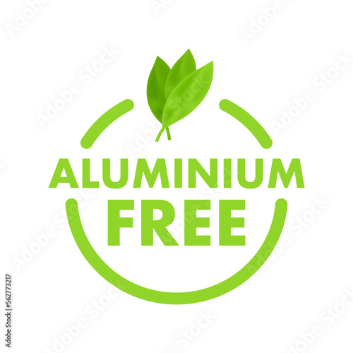 Aluminium free sign, label. Aluminium free icon. Vector stock illustration.