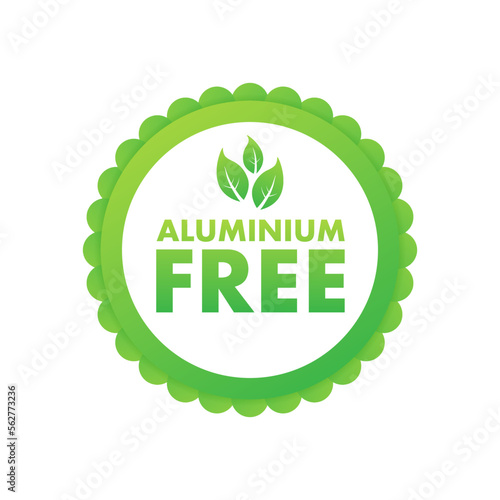 Aluminium free sign, label. Aluminium free icon. Vector stock illustration.