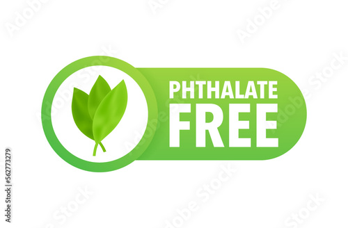 Phthalate free sign, label. Product with no phthalate added icon. Vector stock illustration.