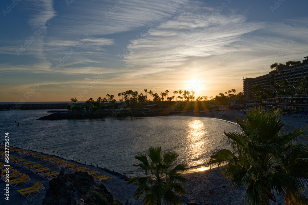 Anfi del Mar beach blue hour Gran Canaria Spain sunset Anfi del Mar beach blue hour Gran Canaria Spain sunset