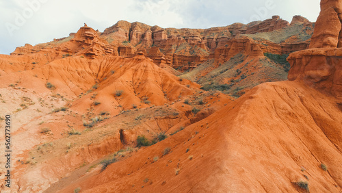 Aerial view of Mars Canyon with red mountain rock