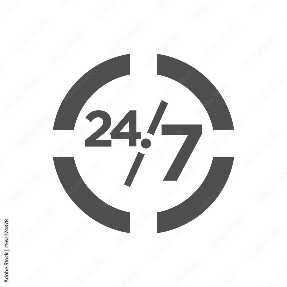 open 24 hours 7 day icon design vector template open 24 hours 7 day icon design vector template