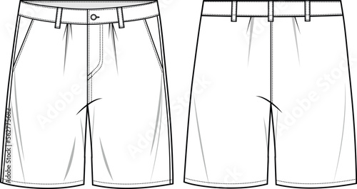MEN AND BOYS BOTTOM WEAR SHORTS FASHION FLAT DESIGN VECTOR