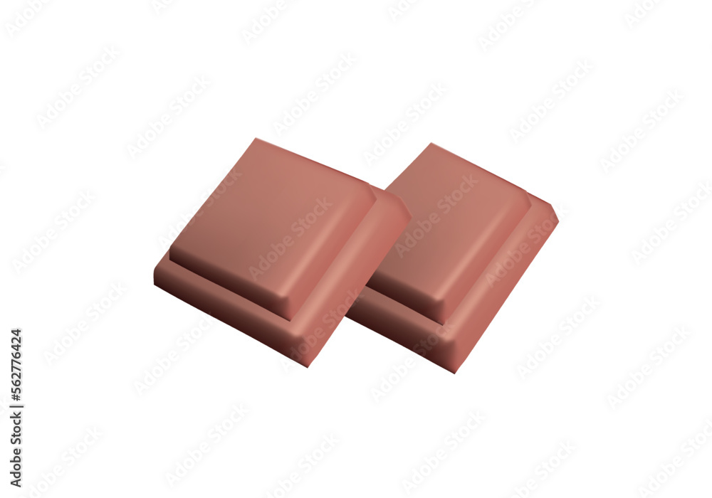 Chocolate. Pieces, shavings, cocoa fruit. 3d realistic vector icon design Chocolate. Pieces, shavings, cocoa fruit. 3d realistic vector icon design