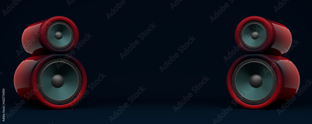 musik soundspeaker as audio equipment - 3D Illustration musik soundspeaker as audio equipment - 3D Illustration
