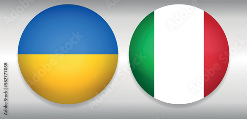 Free Download round icons with Italy flag  and UA Ukraine flag vector illustration  concept of relations with partners - GFXLoad