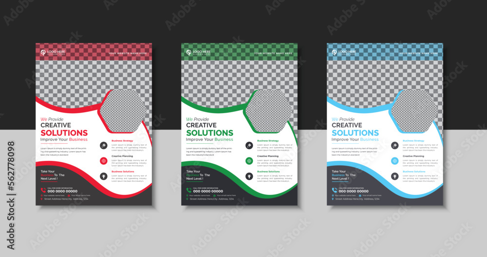 This is the New  business flyer design, ( corporate flyer template a4 size vector) 3 colors design, professional flyer, corporate flyer, digital flyer,