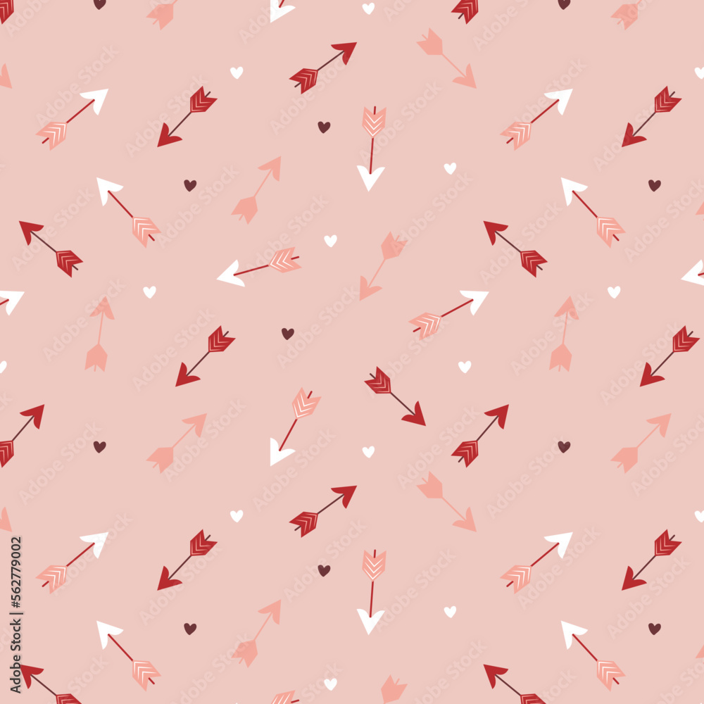 Seamless pattern for Valentine's Day. Cupid's arrows, messages of love. Seamless pattern for Valentine's Day. Cupid's arrows, messages of love.