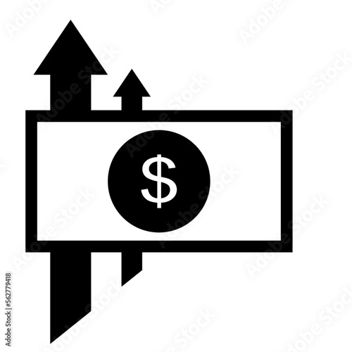 Vector graphic inflation of the dollar.