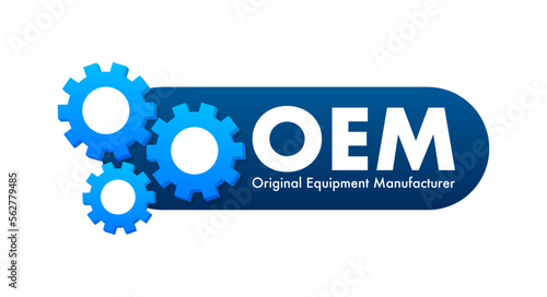 OEM - Original Equipment Manufacturer. Vector stock illustration.