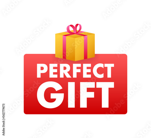 The perfect gift label. Price tag. Vector stock illustration.