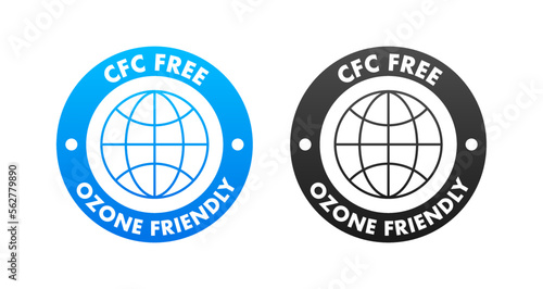 CFC free sign. Chlorofluorocarbons or freon. Vector illustration.