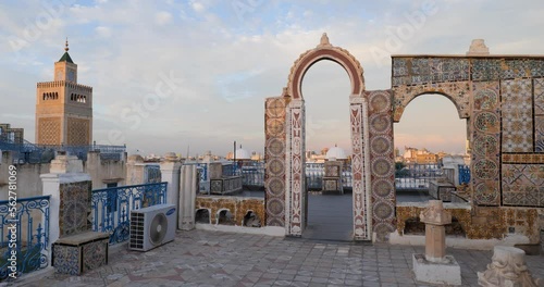 View of the Old Medina of Tunis, Unesco. Around 700 monuments, including palaces, mosques, mausoleums, madrasas and fountains, testify to this remarkable historic city. photo