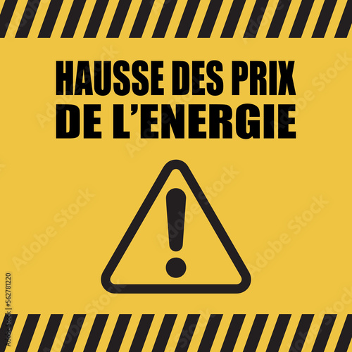 Logo hausse des prix de l'énergie.