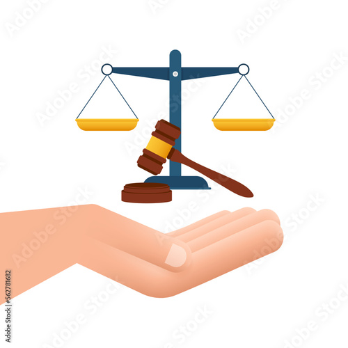 Legal advice. Justice, consultation. Client questions. Online lawyer assistance. Vector stock illustration.