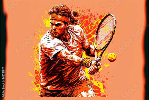 Serve and Sketch: An Illustrative Look at the World of Tennis (AI Generated) photo